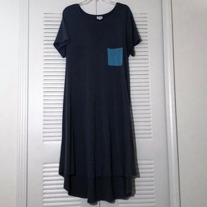 LULAROE - Dark Gray/Teal Heather Carly - XXL